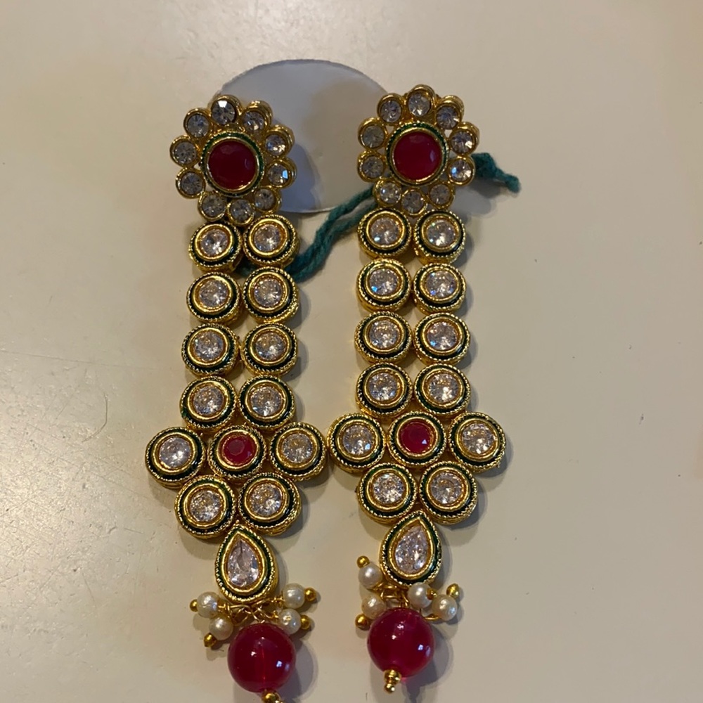 Long dangling earrings